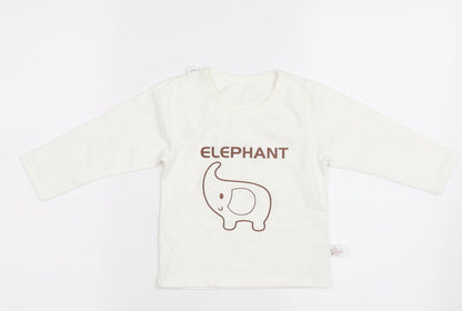 Botai Boys Ivory Animal Print  Pullover T-Shirt One Size  - Elephant