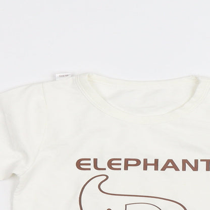 Botai Boys Ivory Animal Print  Pullover T-Shirt One Size  - Elephant