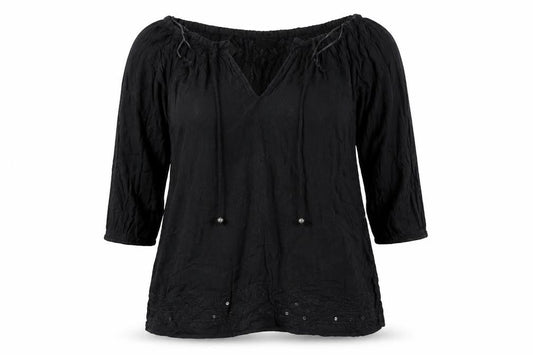 Womens UK Size S F&F Black Basic Blouse