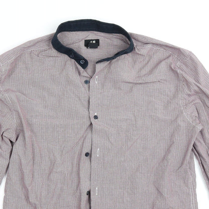 Mens UK Size M M&S Pink  Button-Up Long Sleeve Casual Shirt