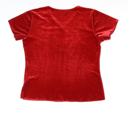 Mega Design Womens Red   Basic T-Shirt Size M