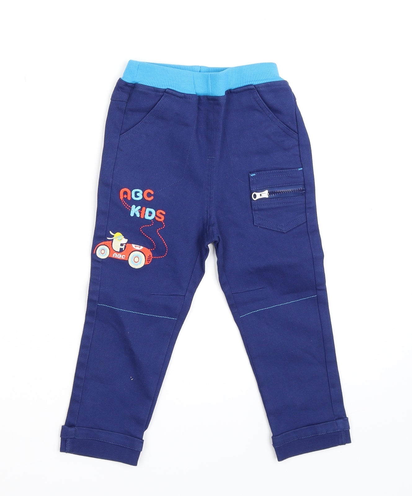 ABC  Boys Blue  Denim Cargo Jeans Size 12-18 Months  - Waist- 17in, Length- 21in