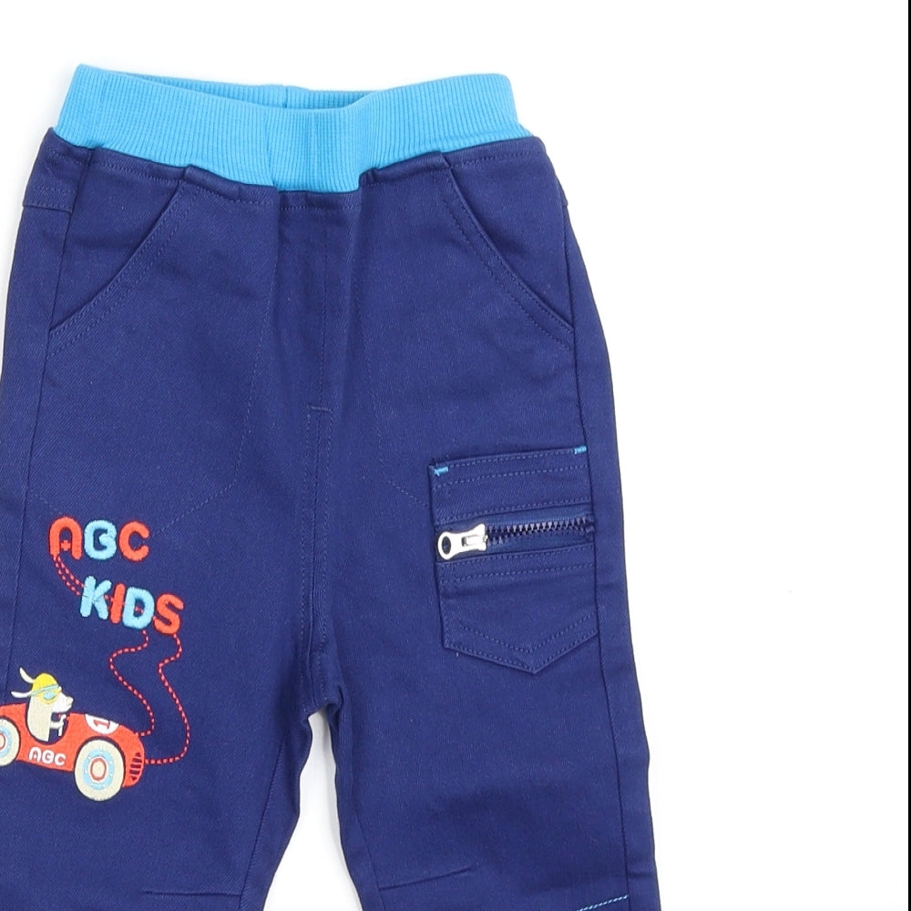 ABC  Boys Blue  Denim Cargo Jeans Size 12-18 Months  - Waist- 17in, Length- 21in