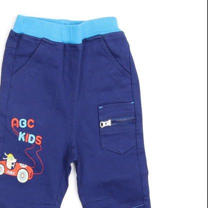ABC  Boys Blue  Denim Cargo Jeans Size 12-18 Months  - Waist- 17in, Length- 21in