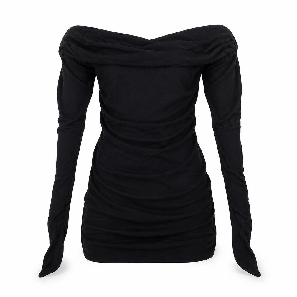 Womens UK Size S Evita Black Basic T-Shirt