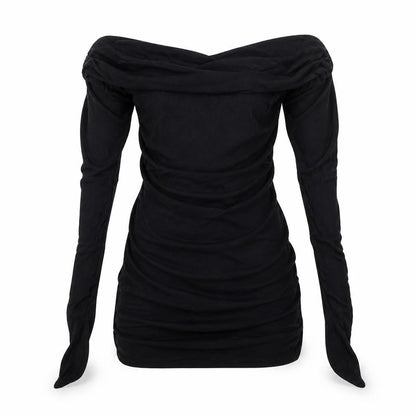 Womens UK Size S Evita Black Basic T-Shirt