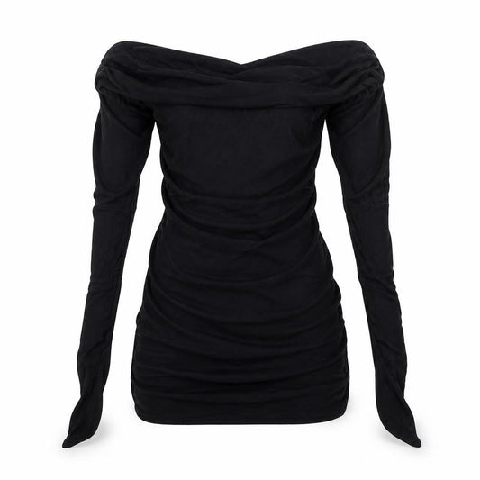 Womens UK Size S Evita Black Basic T-Shirt