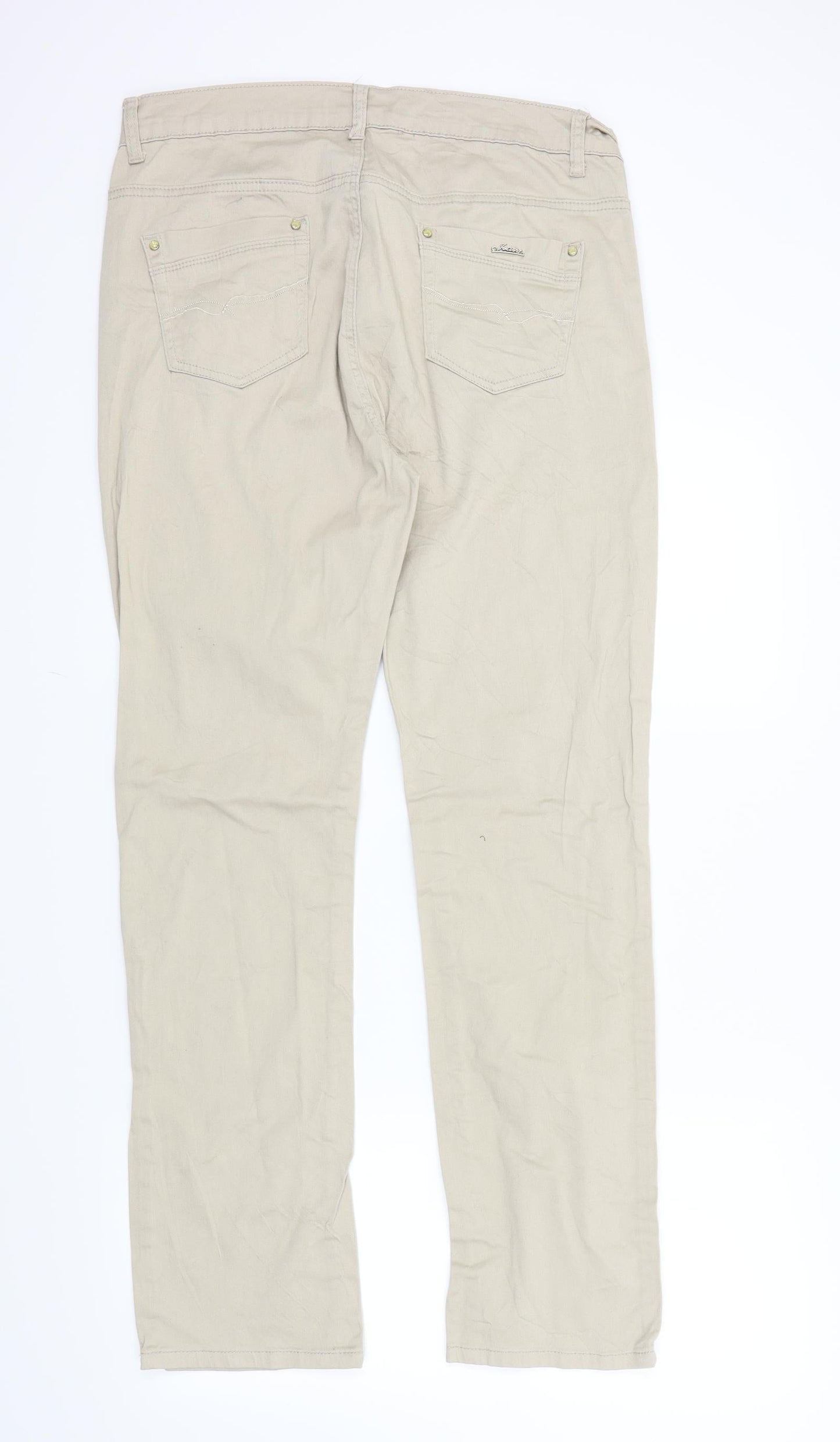 Womens UK Size M miss cherry Regular Fit  Beige Trousers