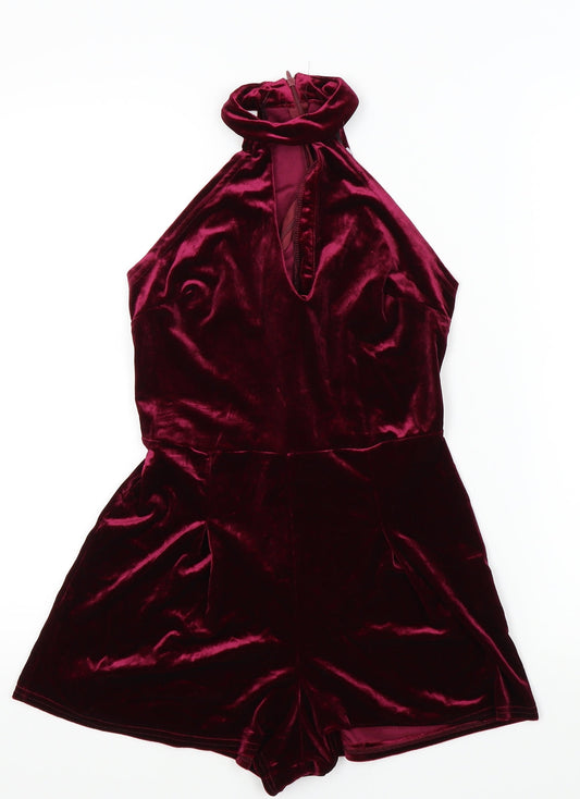 Primark Womens Orange   Shorts One-Piece Size 10  - Velvet feel