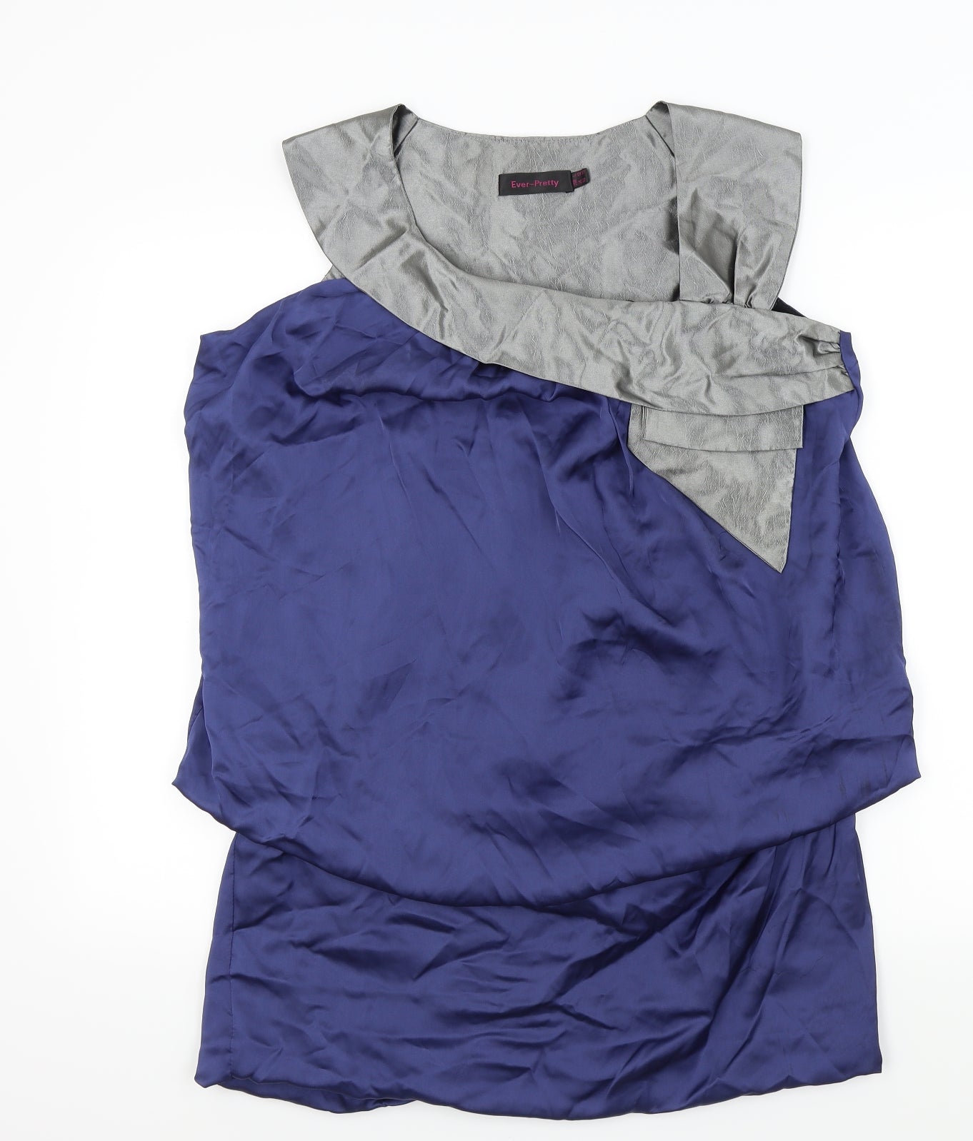 Ever-Pretty Womens Blue   Fit & Flare  Size 12  - bow neck detail