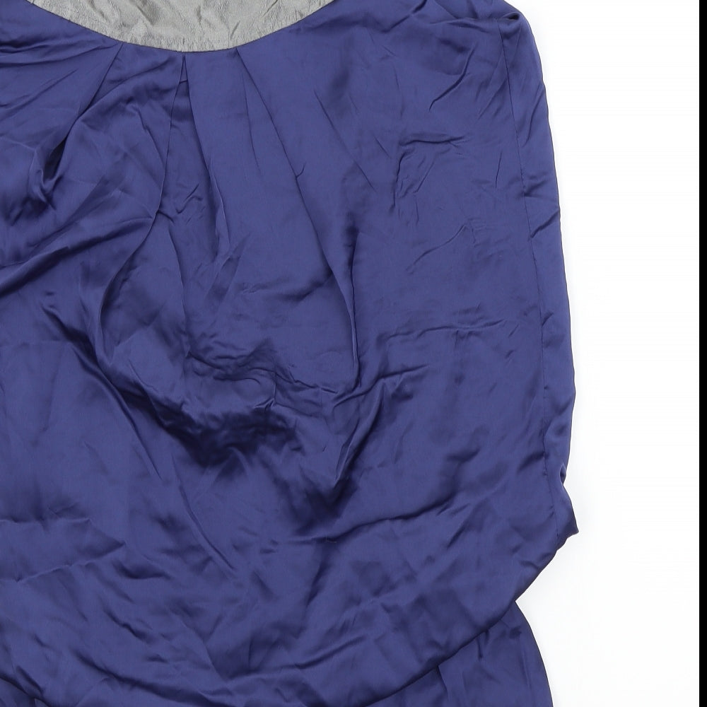 Ever-Pretty Womens Blue   Fit & Flare  Size 12  - bow neck detail