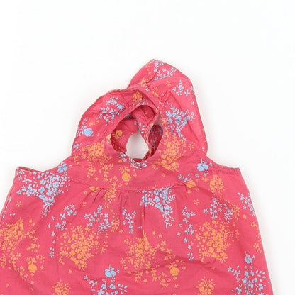 M&S Girls Pink Floral  Basic Blouse Size 12-18 Months  - Frill straps