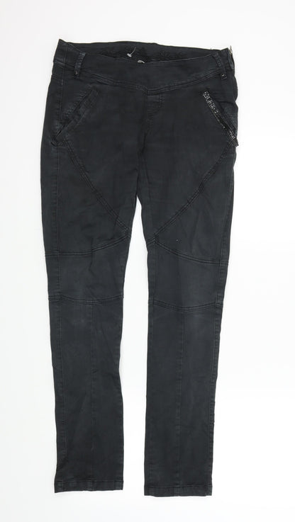 Womens UK Size M Preworn Regular Fit Skinny Black Jeans