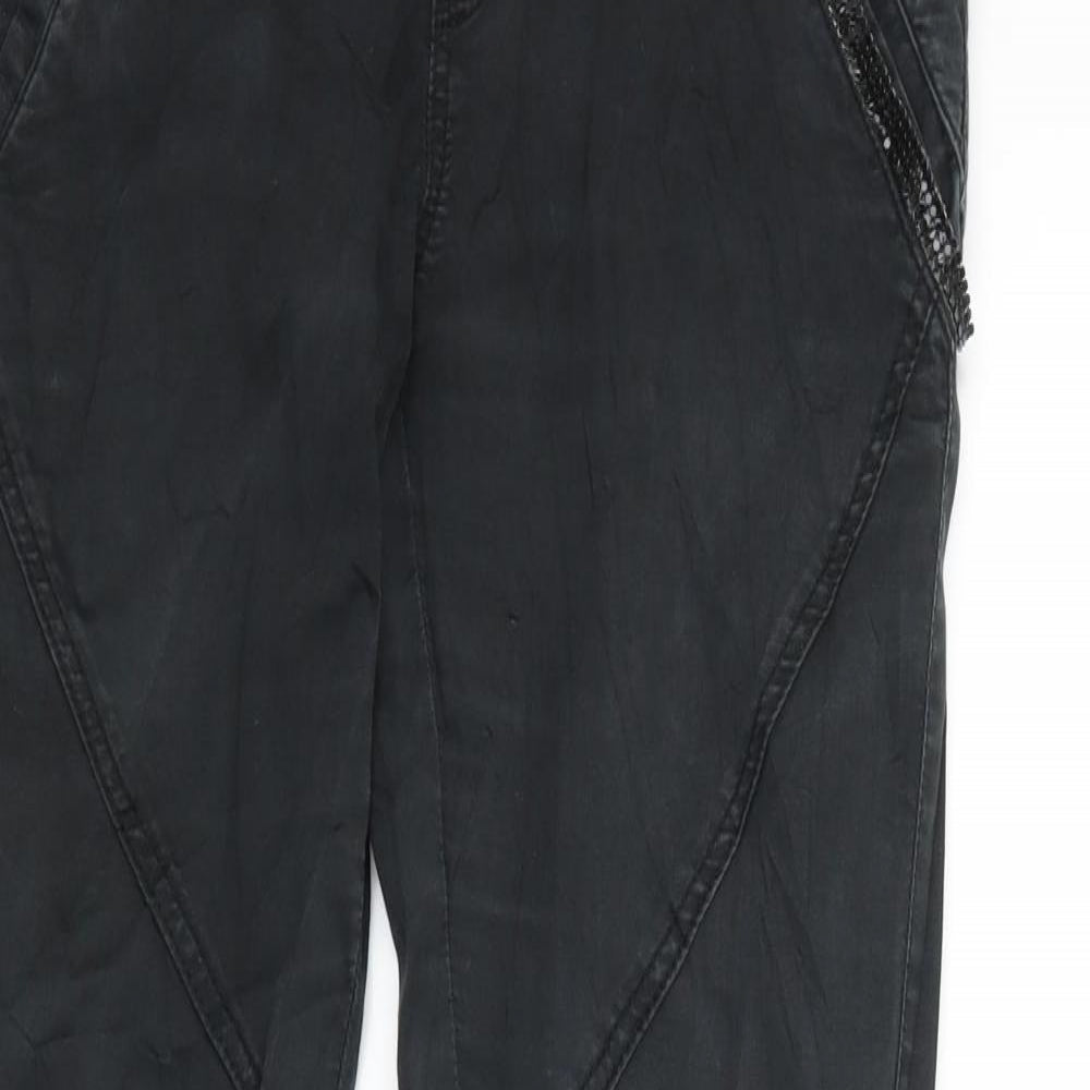 Womens UK Size M Preworn Regular Fit Skinny Black Jeans