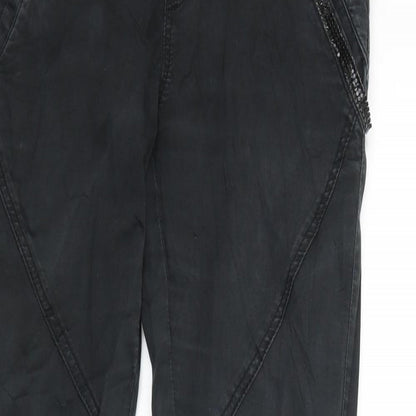 Womens UK Size M Preworn Regular Fit Skinny Black Jeans