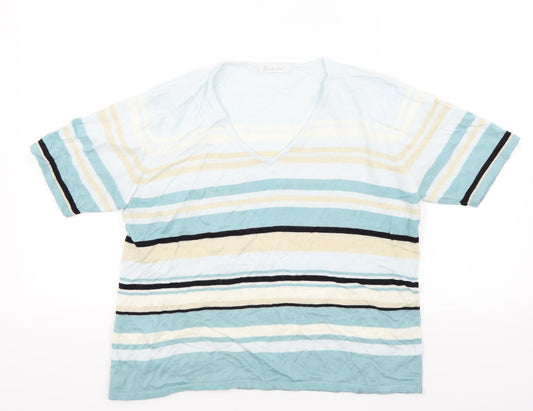Berkertex Womens Blue Striped  Pullover Jumper Size 16