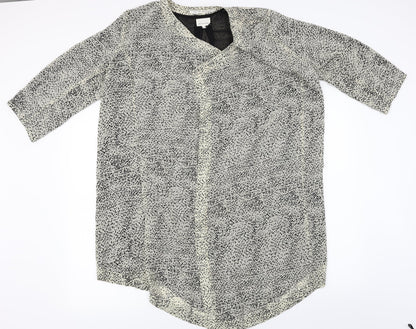 Peppercorn  Womens Ivory Animal Print  Cardigan Jumper Size M