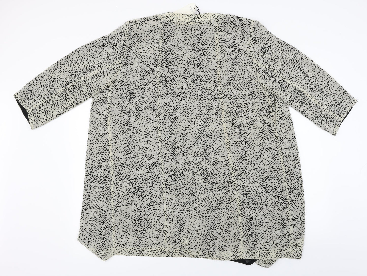 Peppercorn  Womens Ivory Animal Print  Cardigan Jumper Size M