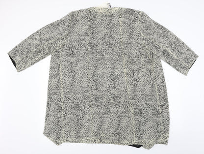 Peppercorn  Womens Ivory Animal Print  Cardigan Jumper Size M