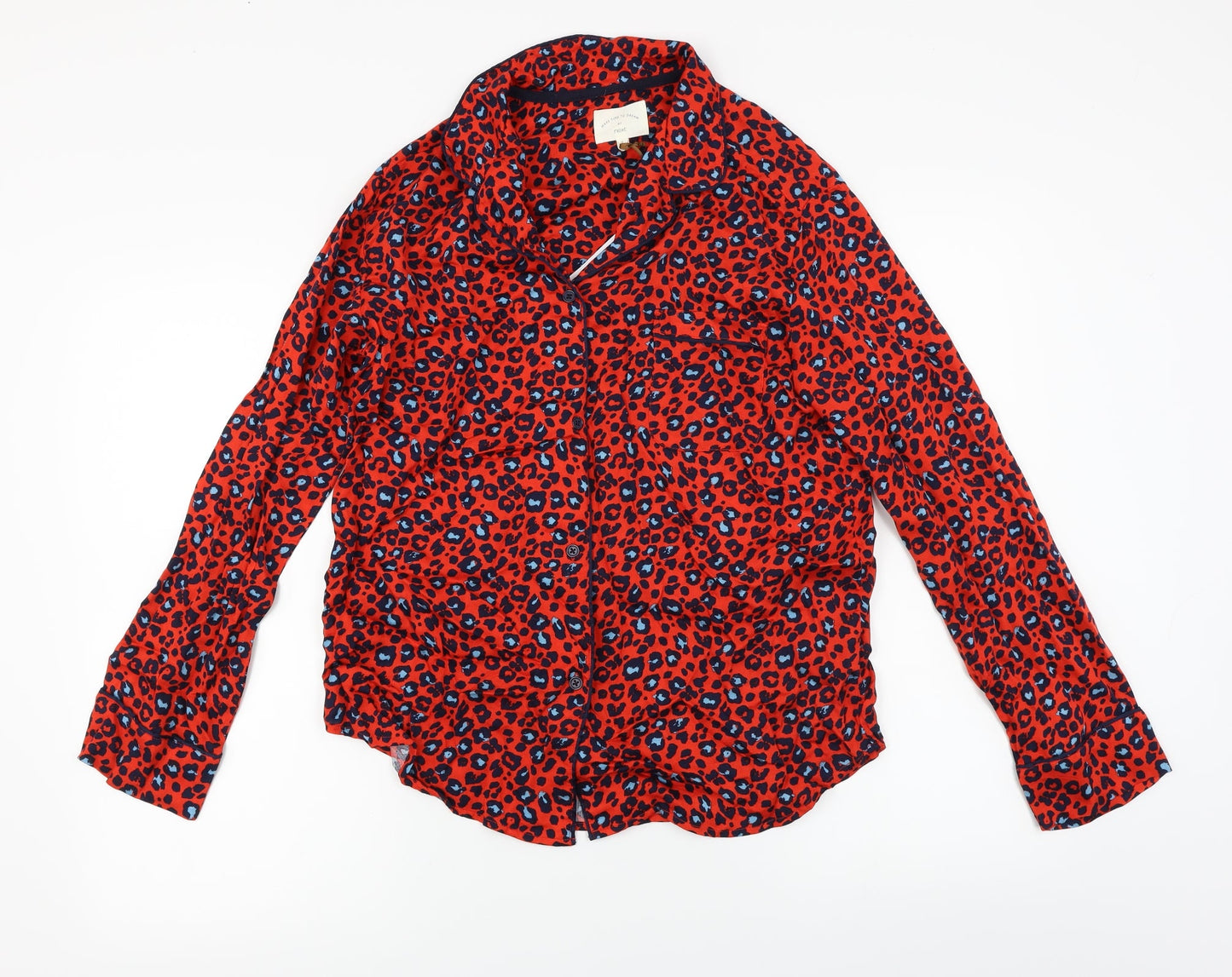 Womens UK Size 10 NEXT Red Basic Button-Up