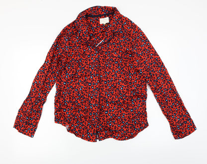 Womens UK Size 10 NEXT Red Basic Button-Up
