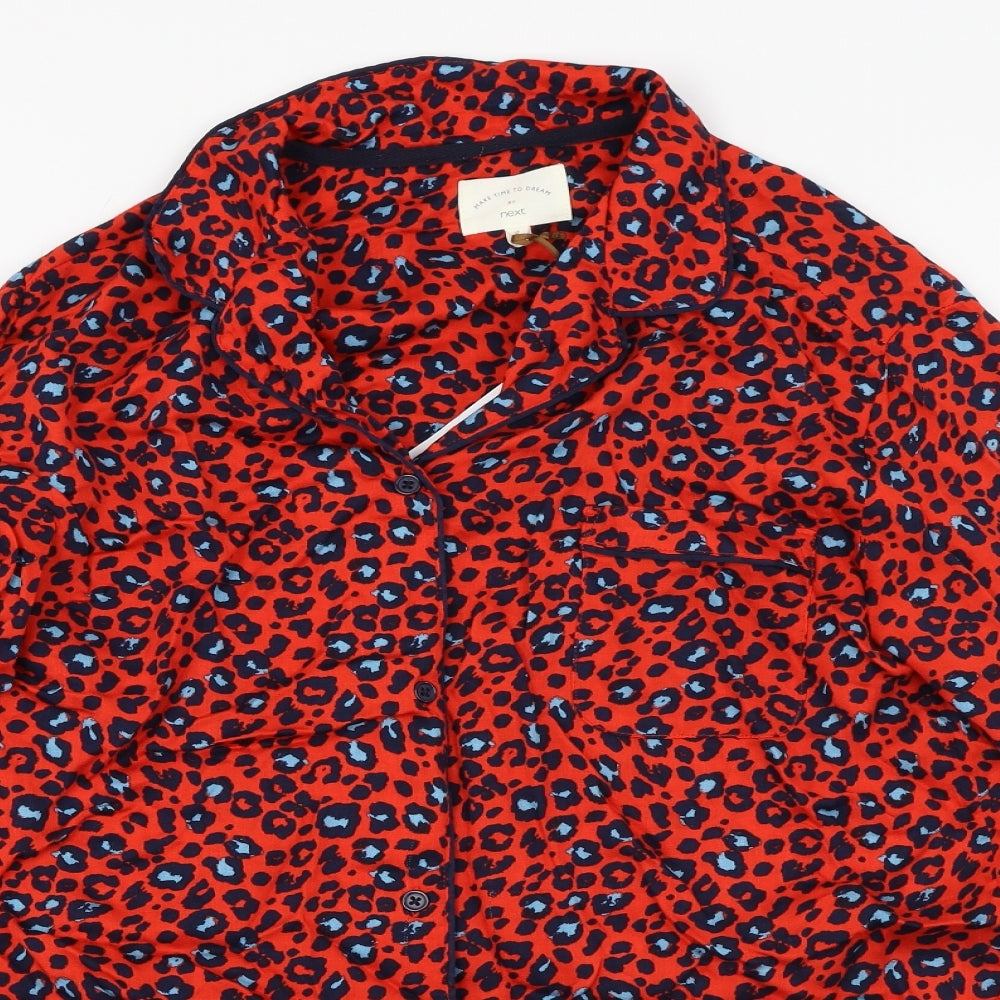 Womens UK Size 10 NEXT Red Basic Button-Up