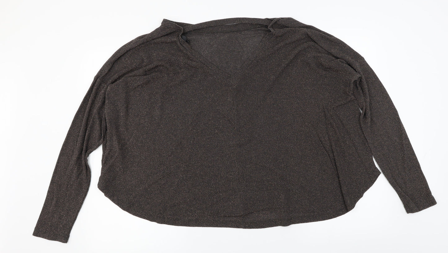 Womens UK Size 8 NEXT Brown Basic Blouse