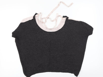 Saint Tropez  Womens Black Paisley  Basic T-Shirt Size S