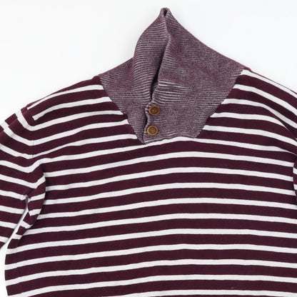 Brave Soul  Mens White Striped  Pullover Jumper Size L