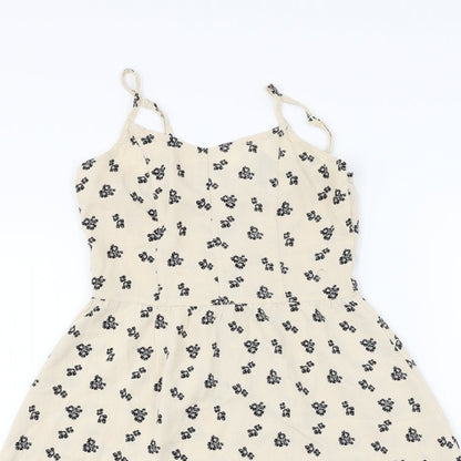 H&M Womens Beige Floral  A-Line  Size S