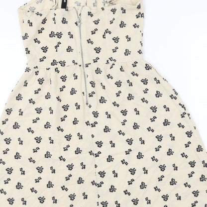 H&M Womens Beige Floral  A-Line  Size S