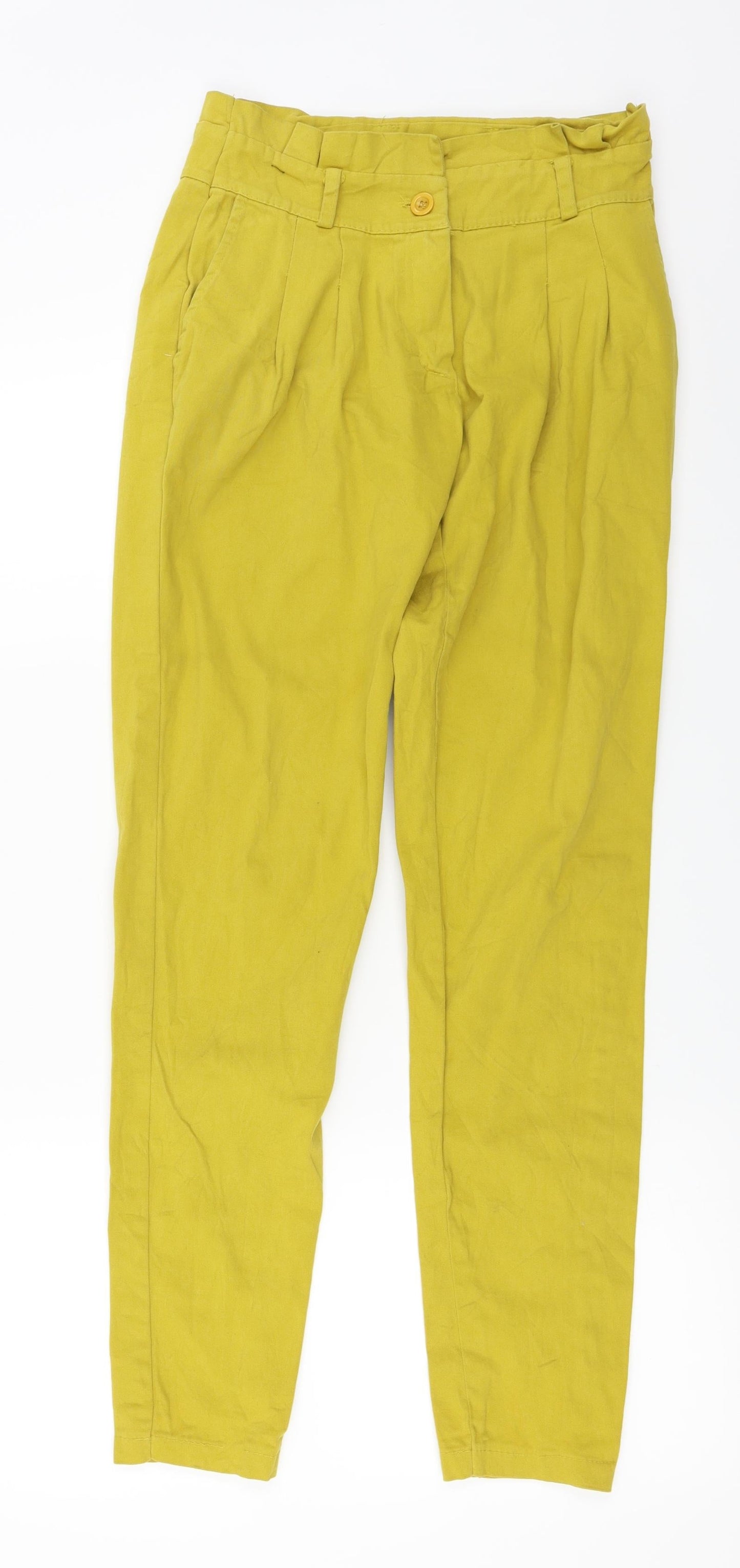 Womens UK Size L Preworn Regular Fit  Yellow Trousers