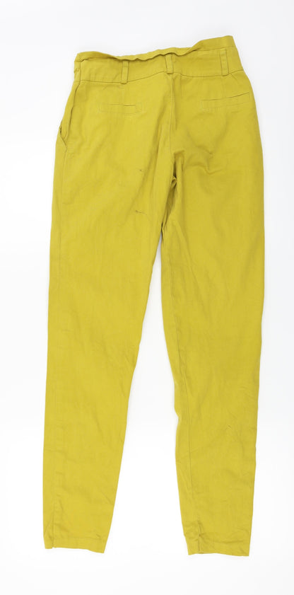 Womens UK Size L Preworn Regular Fit  Yellow Trousers