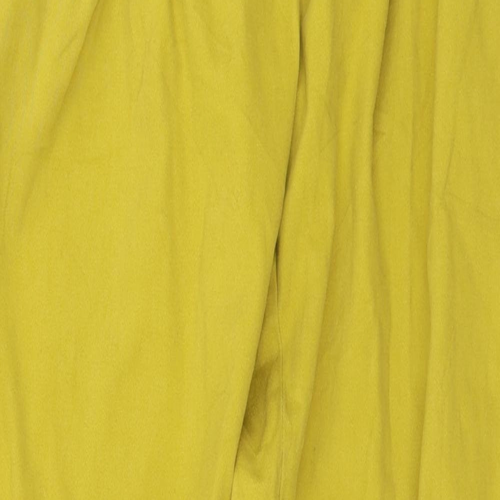 Womens UK Size L Preworn Regular Fit  Yellow Trousers