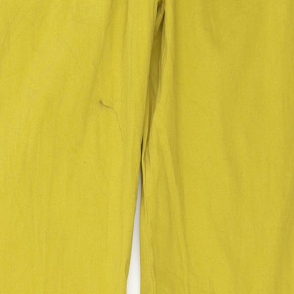 Womens UK Size L Preworn Regular Fit  Yellow Trousers
