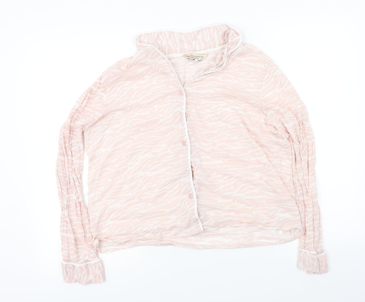 Womens UK Size M Dorothy Perkins Pink Basic Button-Up