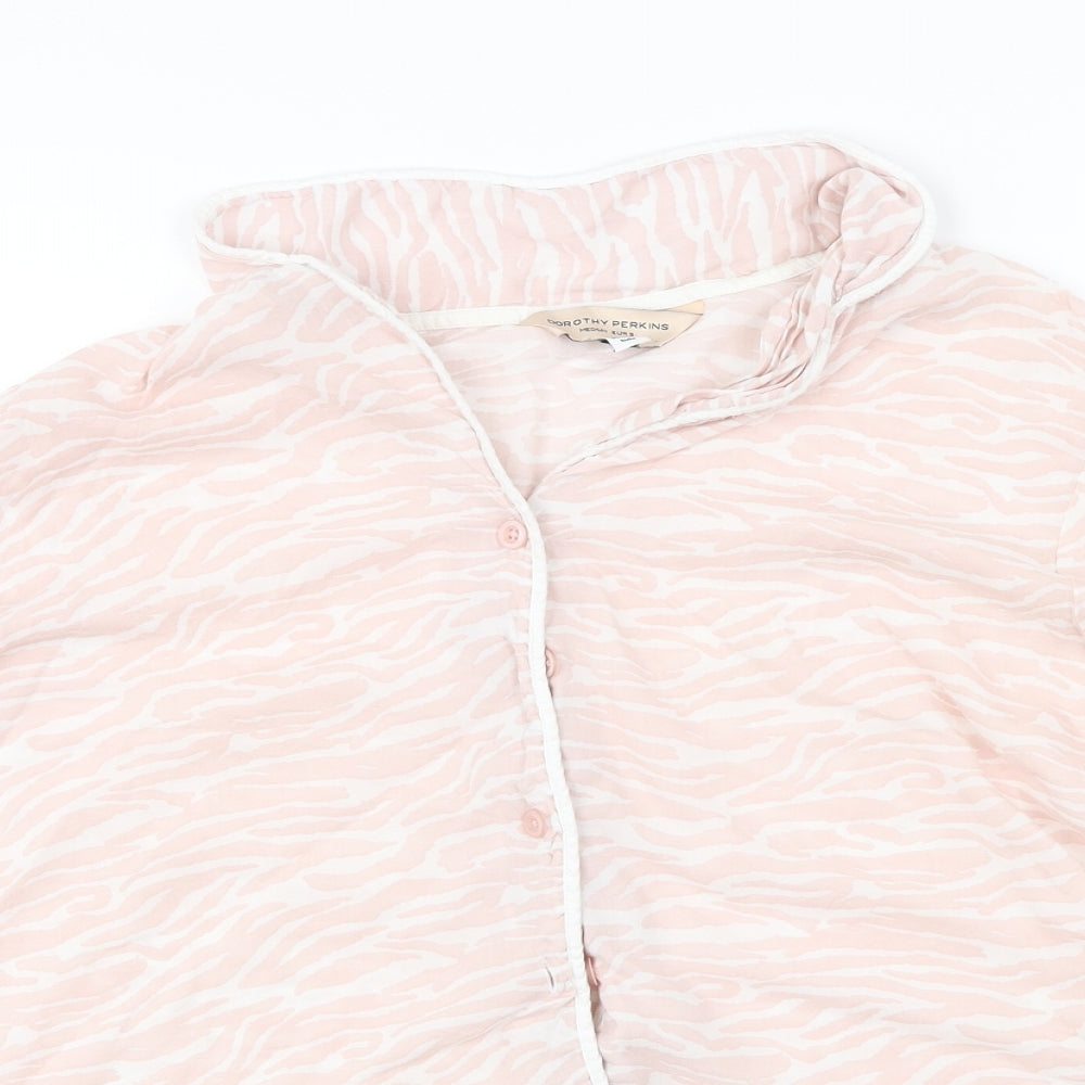Womens UK Size M Dorothy Perkins Pink Basic Button-Up