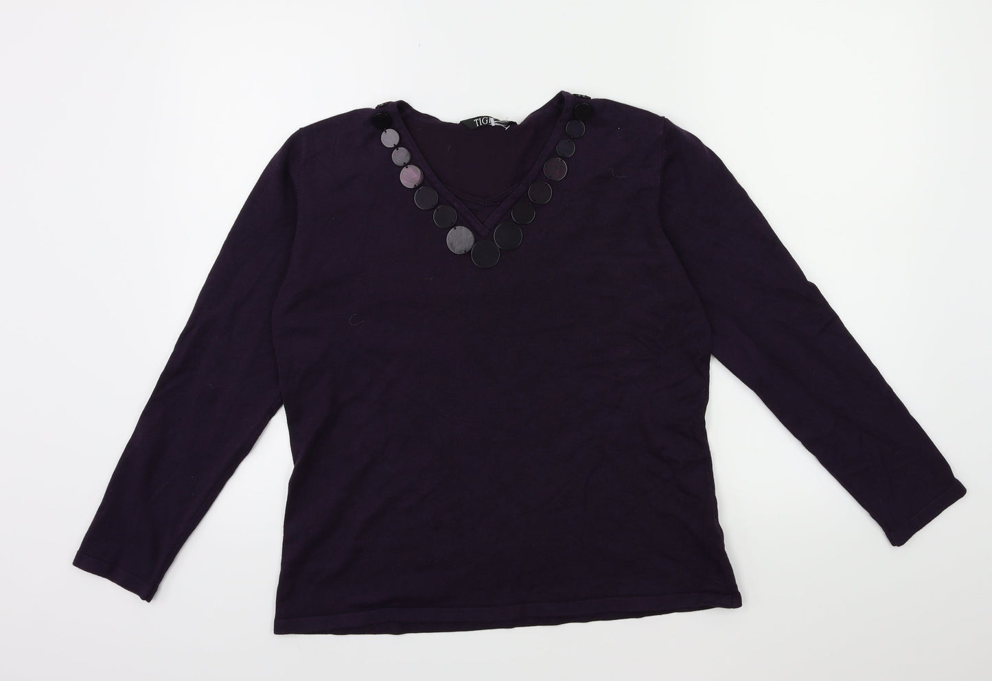TIGI Womens Purple   Pullover Jumper Size 14