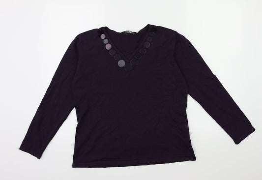 TIGI Womens Purple   Pullover Jumper Size 14