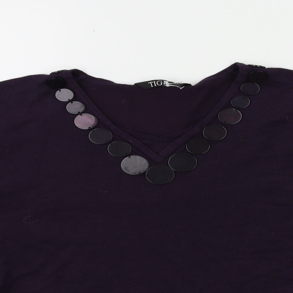 TIGI Womens Purple   Pullover Jumper Size 14