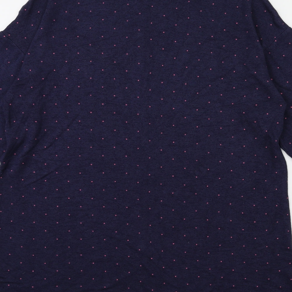 Marks and Spencer Womens Blue Polka Dot Knit Pullover Jumper Size 12