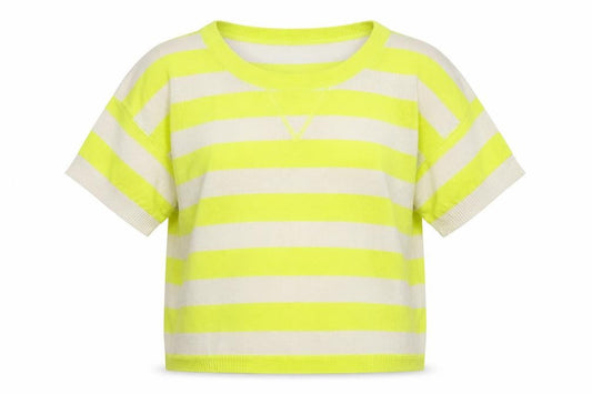 Mango Womens Yellow Striped Knit Pullover Jumper Size S