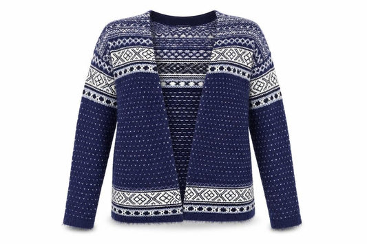 Damart Womens Blue Striped Knit Cardigan Jumper Size 10
