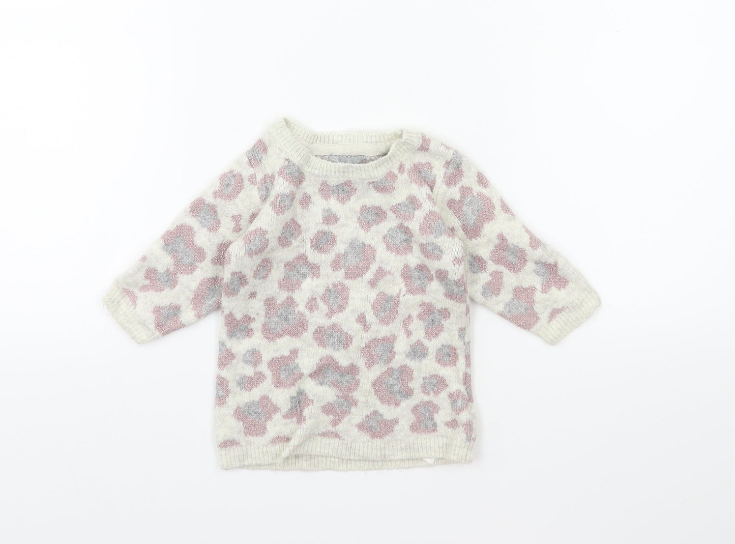 Primark Baby White Animal Print  Pullover Jumper Size 3-6 Months
