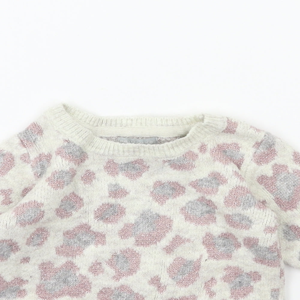 Primark Baby White Animal Print  Pullover Jumper Size 3-6 Months
