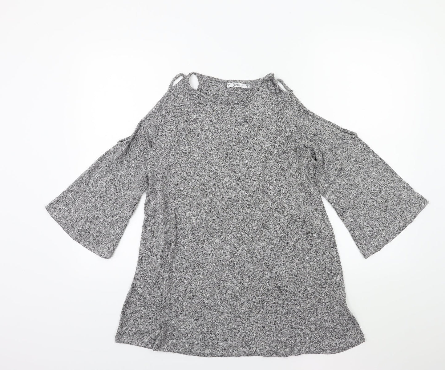 Pull&Bear Womens Grey   Pullover Jumper Size S  - Open Shoulder