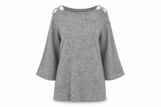 Pull&Bear Womens Grey   Pullover Jumper Size S  - Open Shoulder