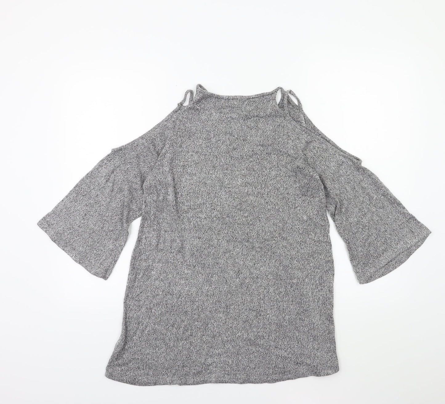 Pull&Bear Womens Grey   Pullover Jumper Size S  - Open Shoulder