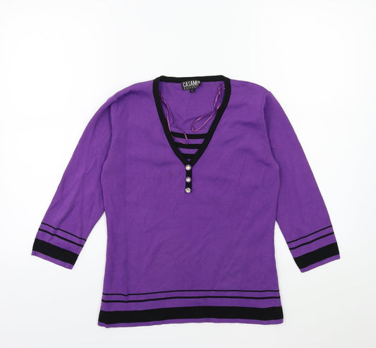 Casamia  Womens Purple  Knit Pullover Jumper Size S
