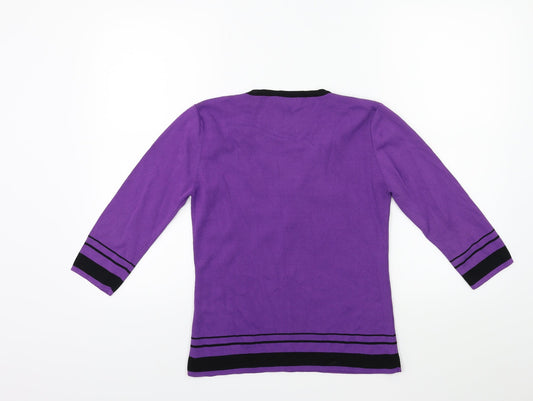 Casamia  Womens Purple  Knit Pullover Jumper Size S